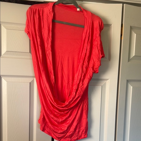 Celeste Tops - Celeste Red Drape Tunic Top